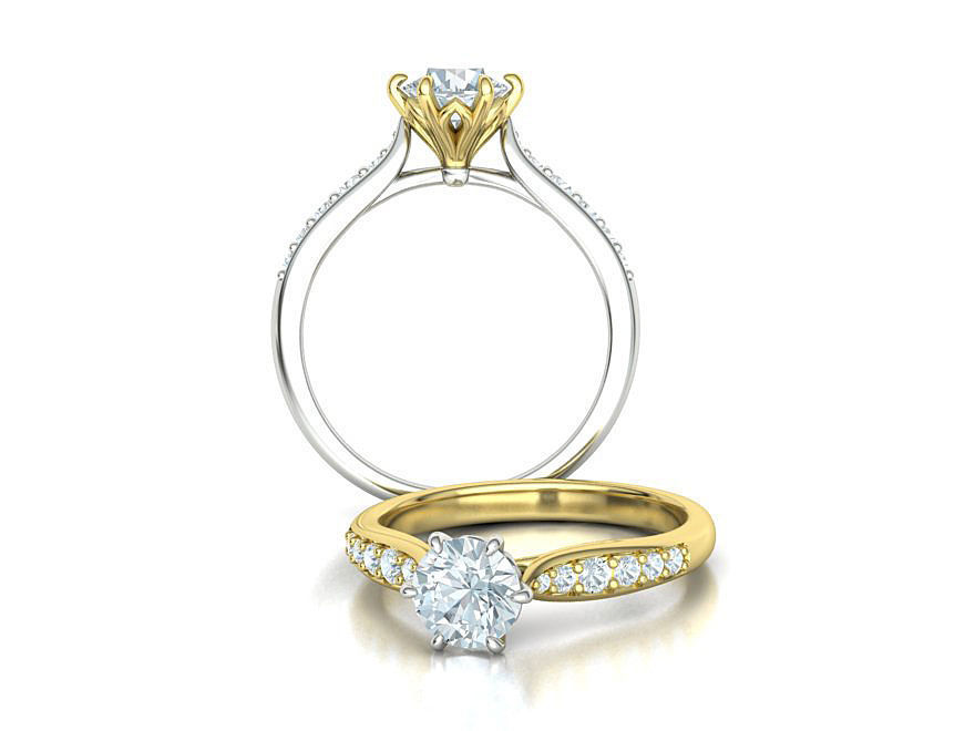 1ct Engagement Ring Own design Solitaire Ring 3dmodel 3D print model_1