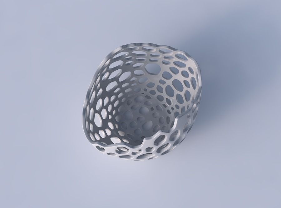 Bowl compressed 3 with cracked organic lattice 3D print model_2
