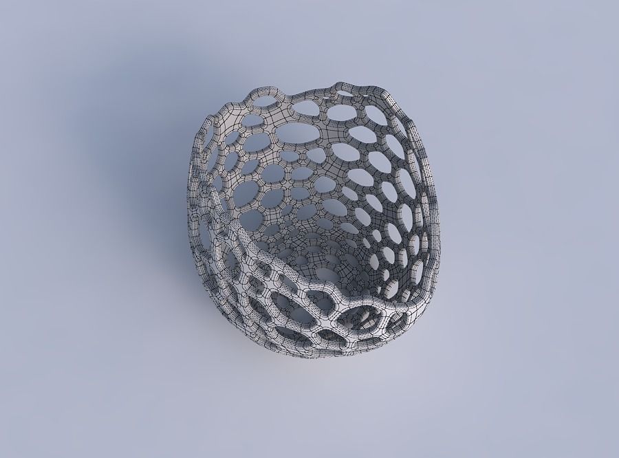 Bowl compressed 3 with cracked organic lattice 3D print model_6