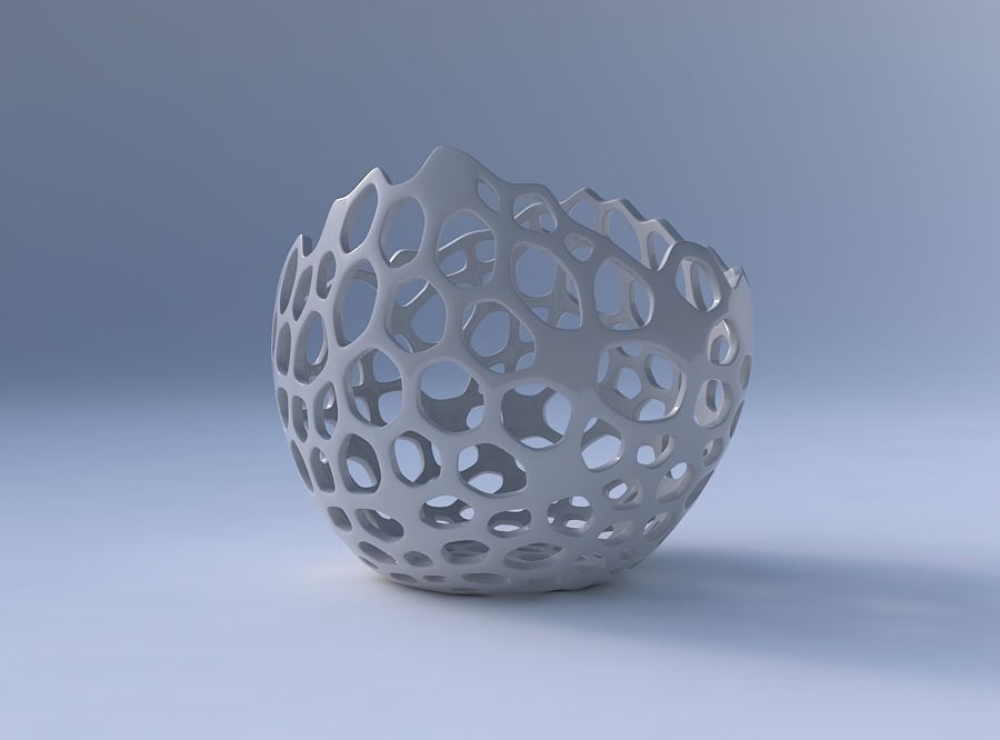 Bowl compressed 3 with cracked organic lattice 3D print model_4