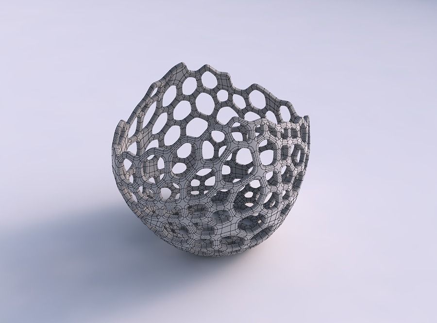Bowl compressed 3 with cracked organic lattice 3D print model_5