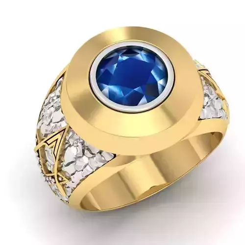 blue sapphire mens ring