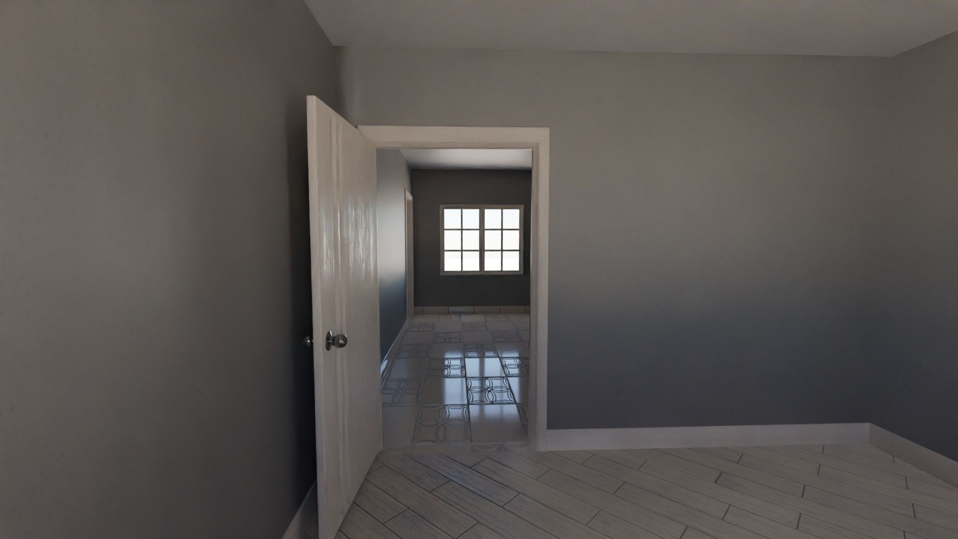 Enterable house Low-poly 3D model_11