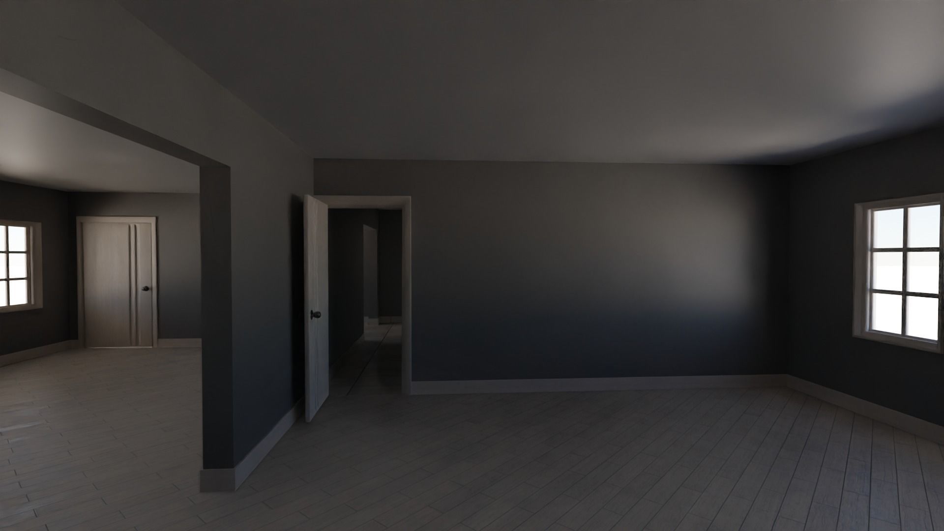 Enterable house Low-poly 3D model_8