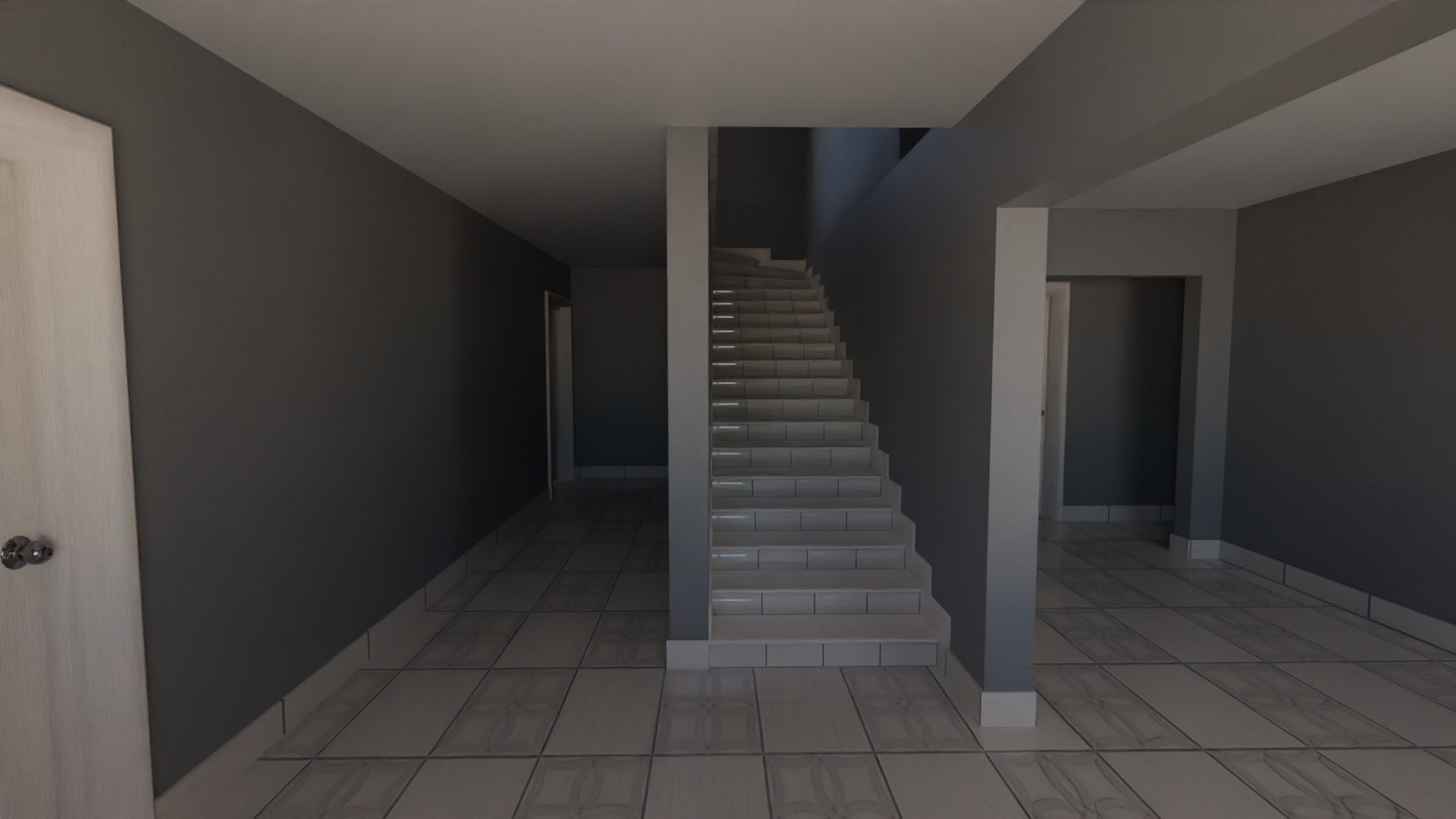 Enterable house Low-poly 3D model_6