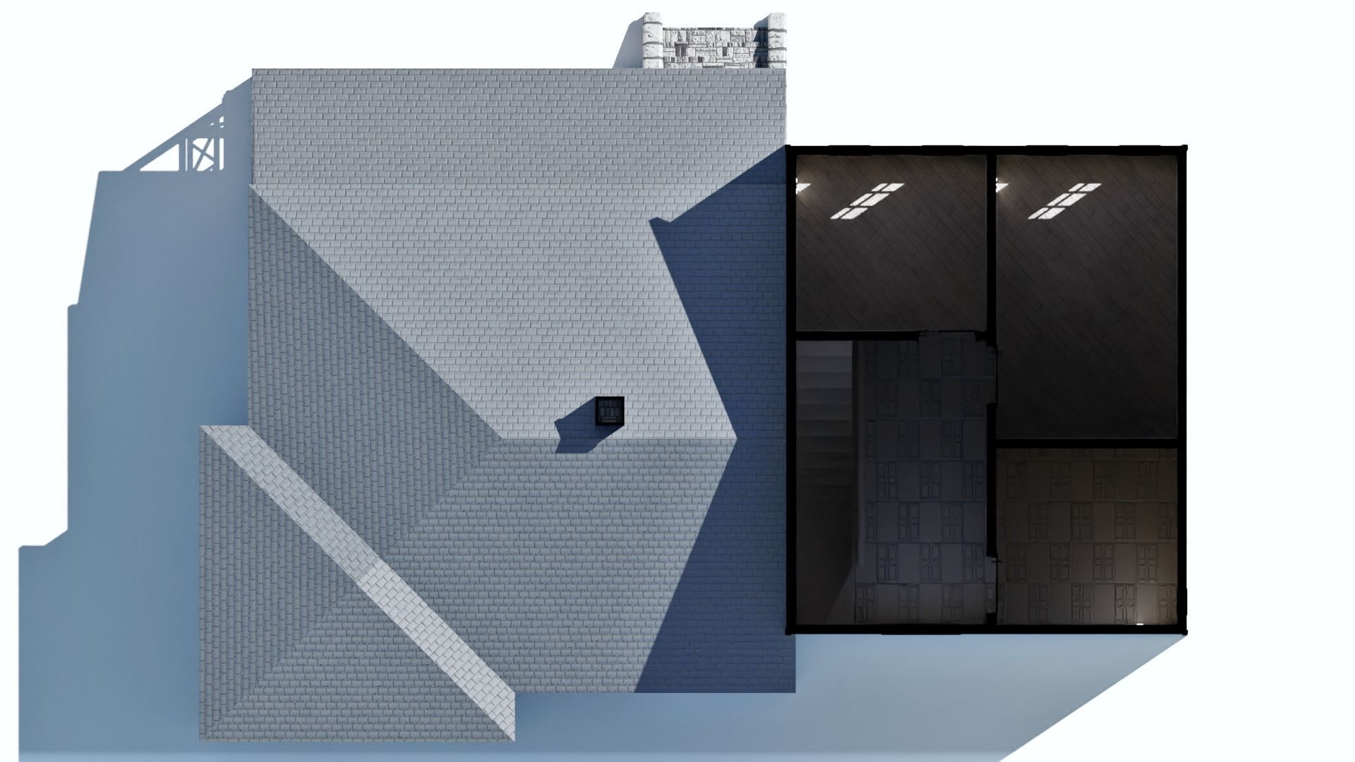 Enterable house Low-poly 3D model_13