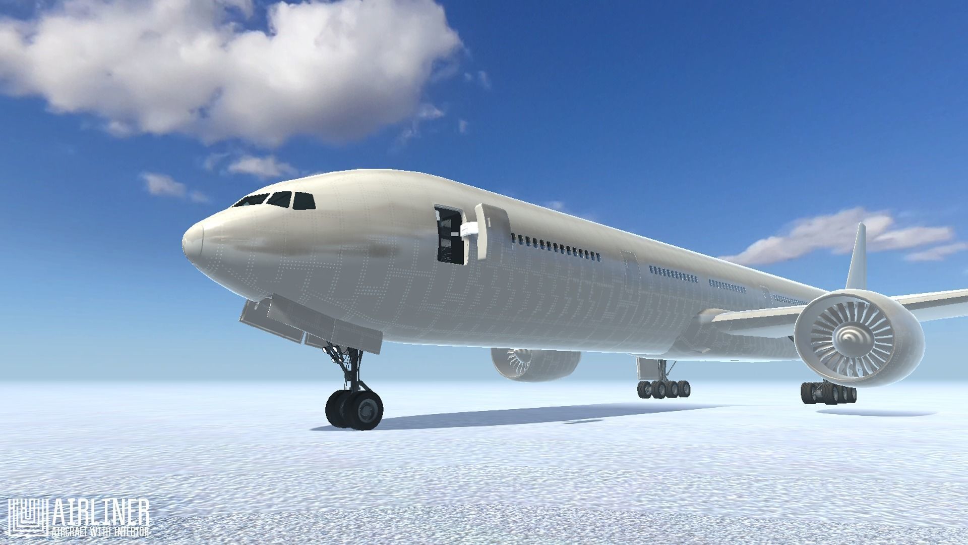 Airliner - aircraft with interior Low-poly 3D model_15