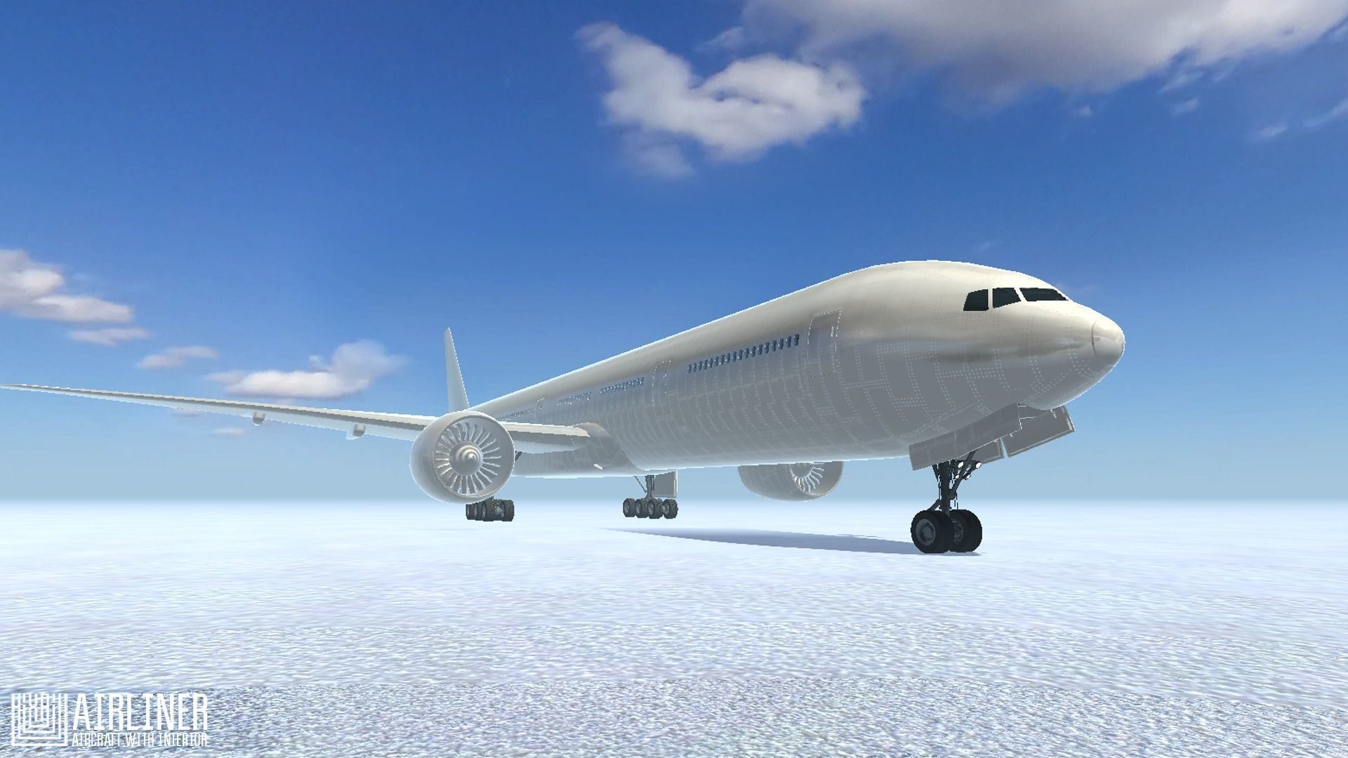 Airliner - aircraft with interior Low-poly 3D model_12