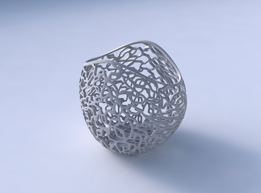 Bowl compressed 3 with entangled lattice 3D print model_3