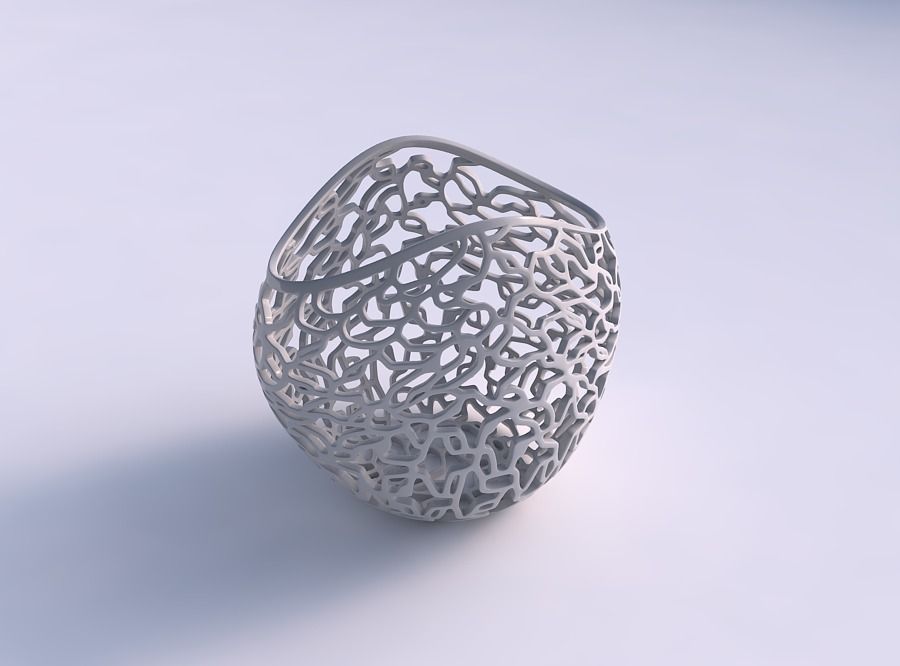 Bowl compressed 3 with entangled lattice 3D print model_0