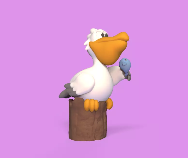 Pelican and Fish 3D print model