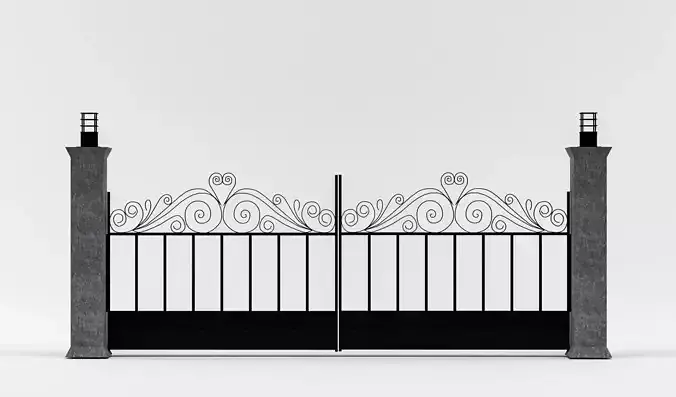 Entrance gate 3D model Low-poly 3D model