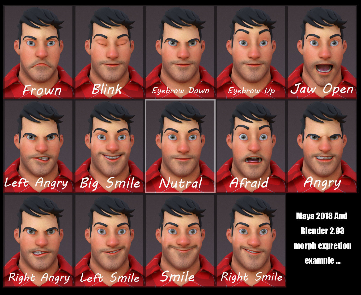 Boy and Girl Cartoon Rig Low-poly 3D model_16