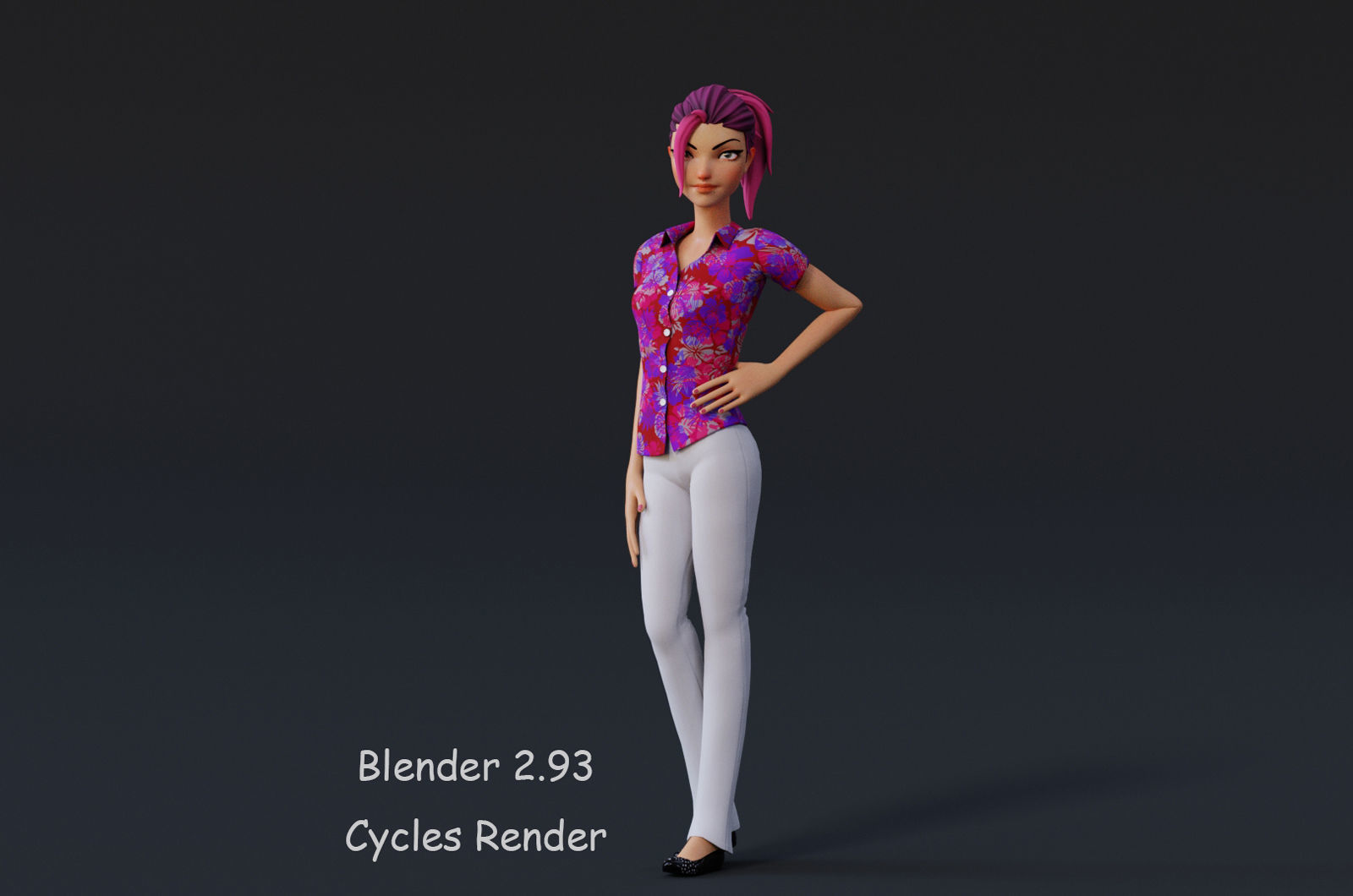 Boy and Girl Cartoon Rig Low-poly 3D model_12