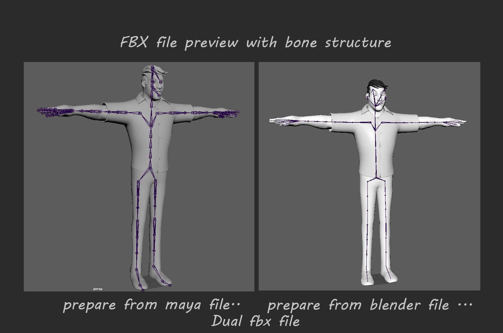 Boy and Girl Cartoon Rig Low-poly 3D model_38