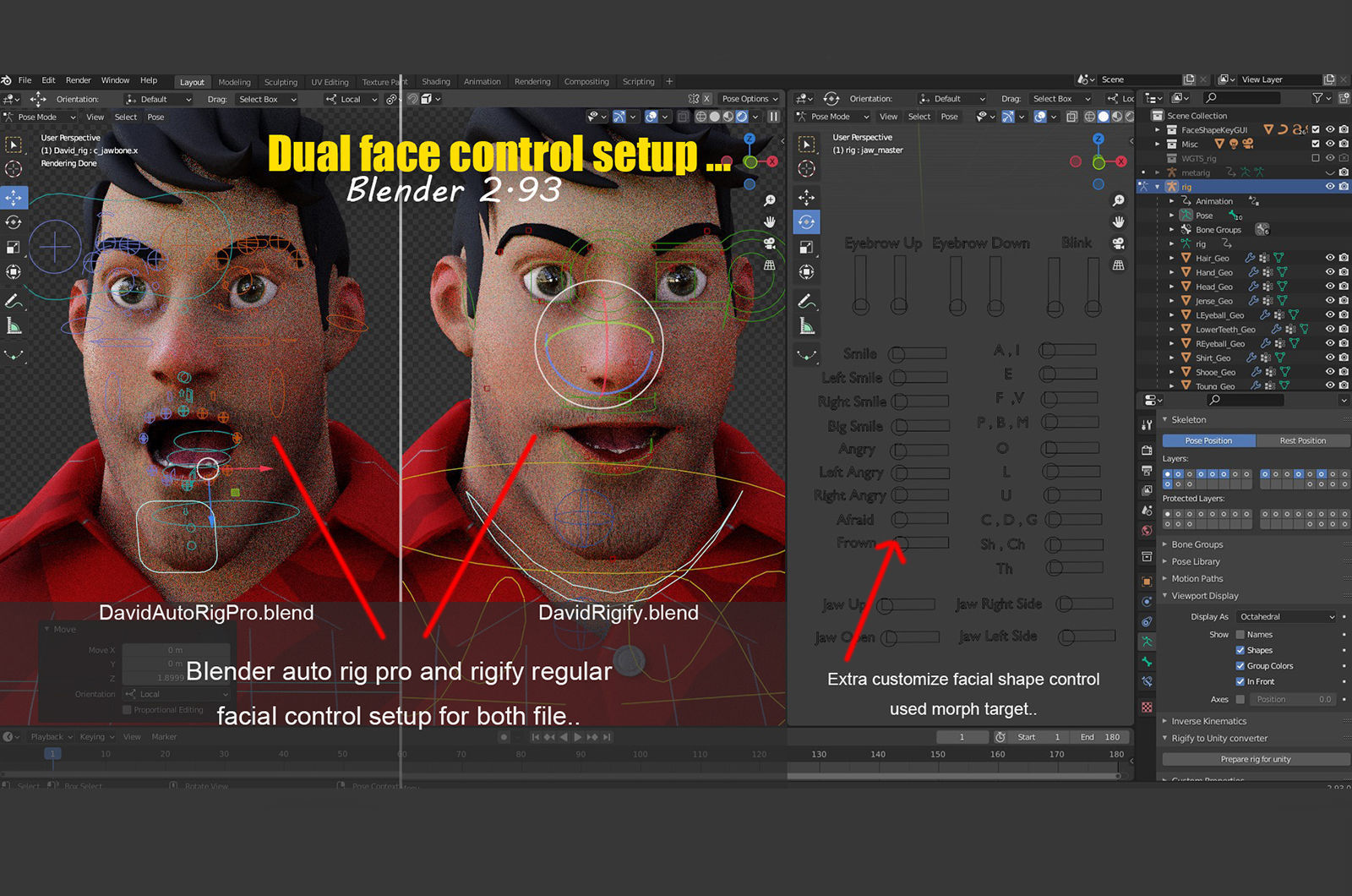Boy and Girl Cartoon Rig Low-poly 3D model_37