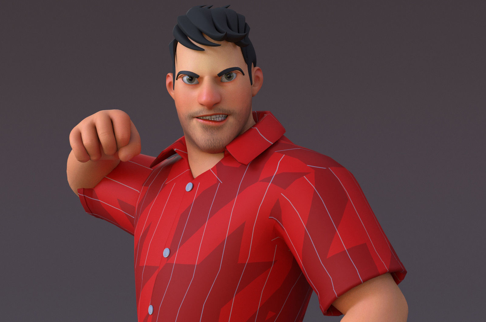 Boy and Girl Cartoon Rig Low-poly 3D model_9