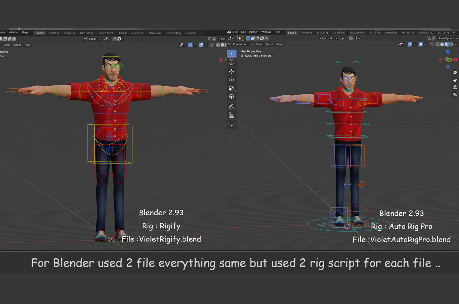 Boy and Girl Cartoon Rig Low-poly 3D model_35