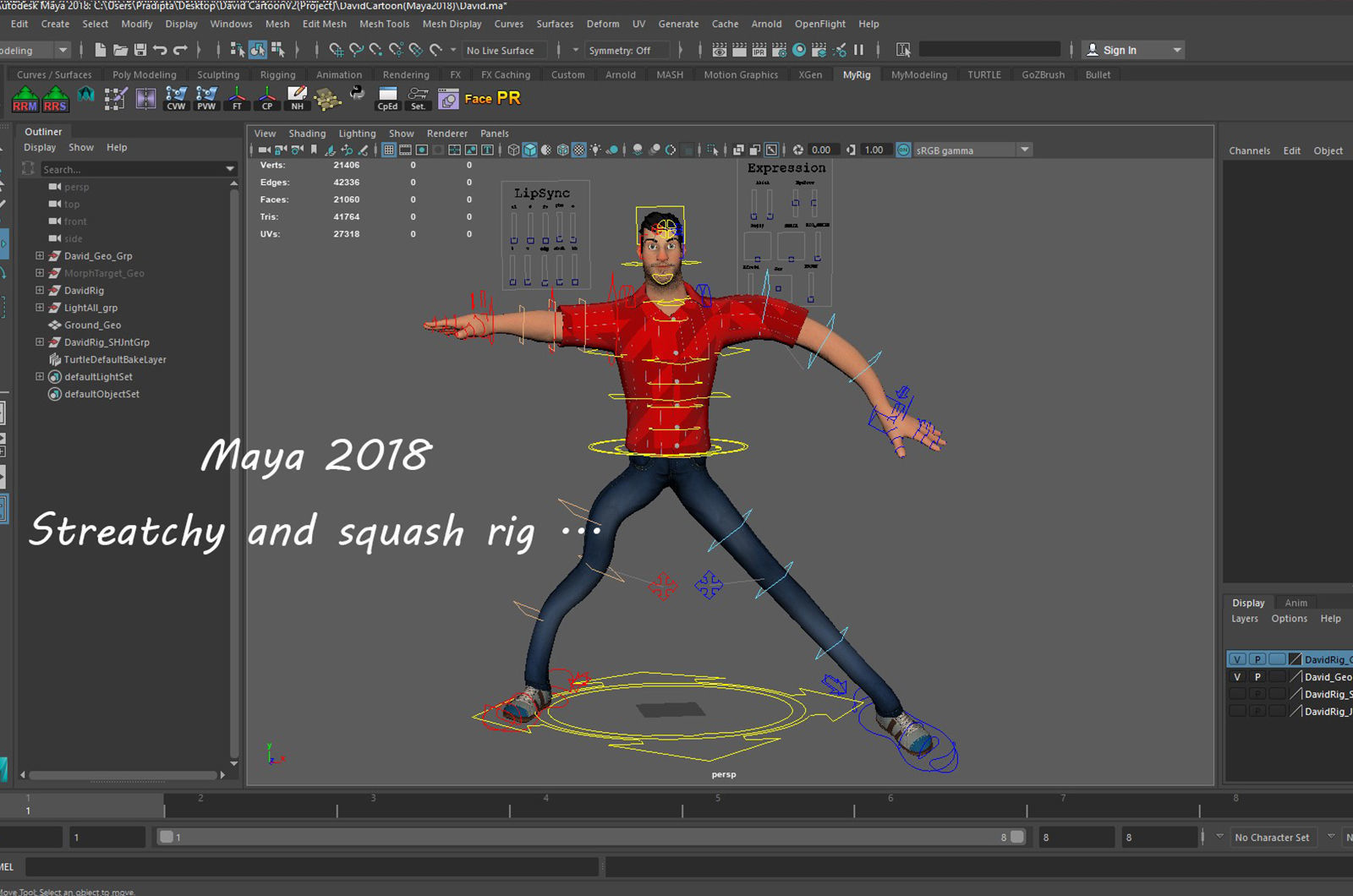 Boy and Girl Cartoon Rig Low-poly 3D model_33