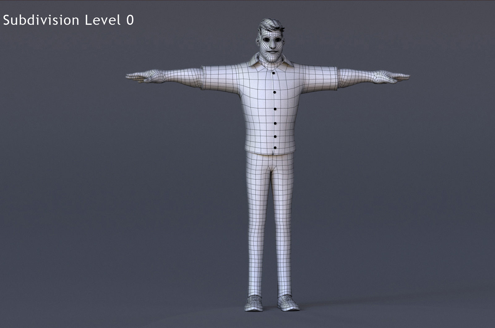 Boy and Girl Cartoon Rig Low-poly 3D model_19