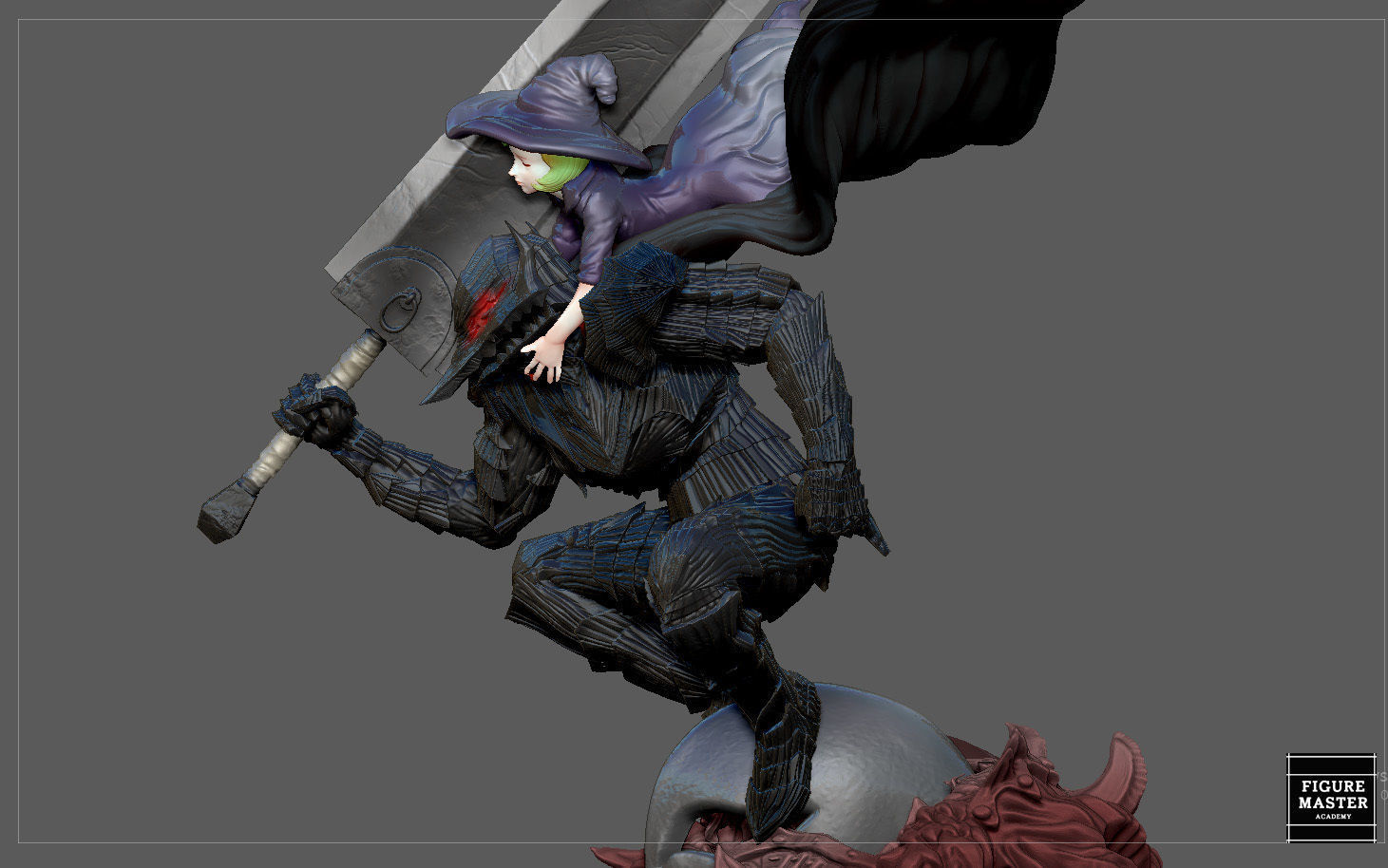 BERSERK GUTS SCIERKE FANTASY ANIME SWORD CHARACTER 3D print model_17