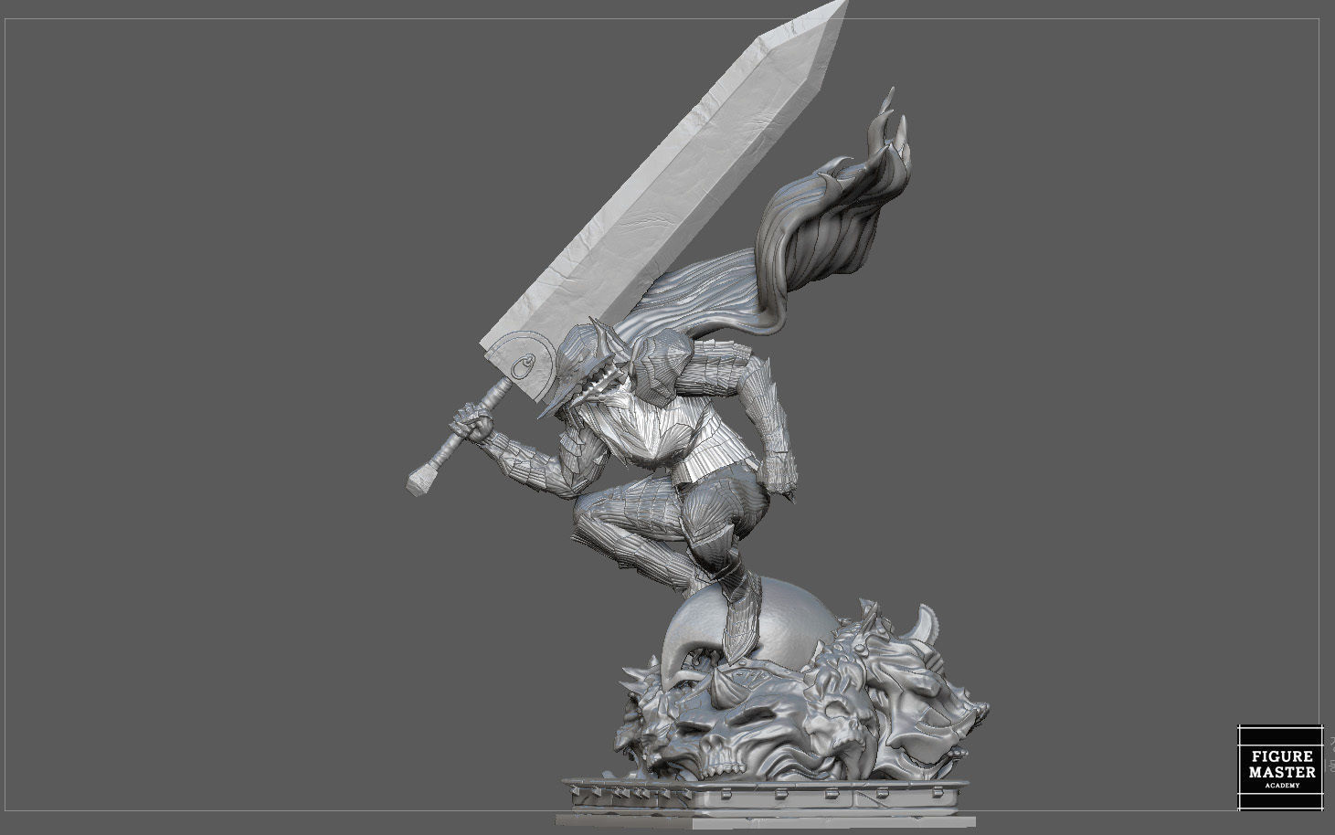 BERSERK GUTS SCIERKE FANTASY ANIME SWORD CHARACTER 3D print model_38