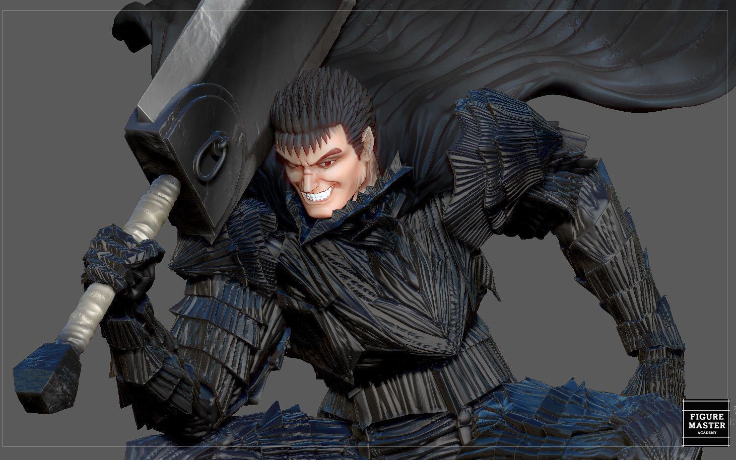 BERSERK GUTS SCIERKE FANTASY ANIME SWORD CHARACTER 3D print model_45