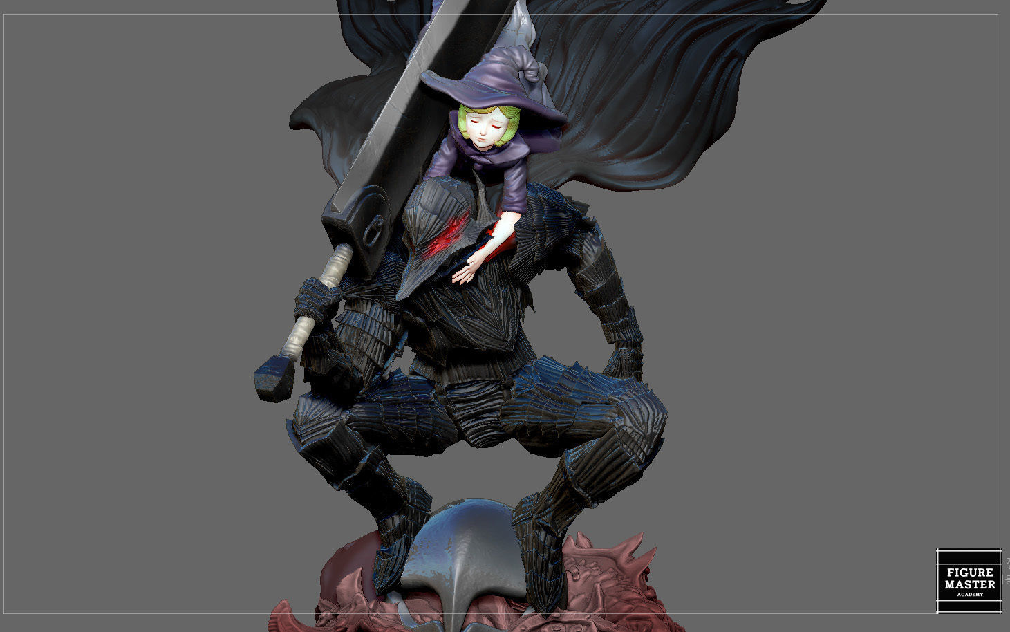 BERSERK GUTS SCIERKE FANTASY ANIME SWORD CHARACTER 3D print model_16