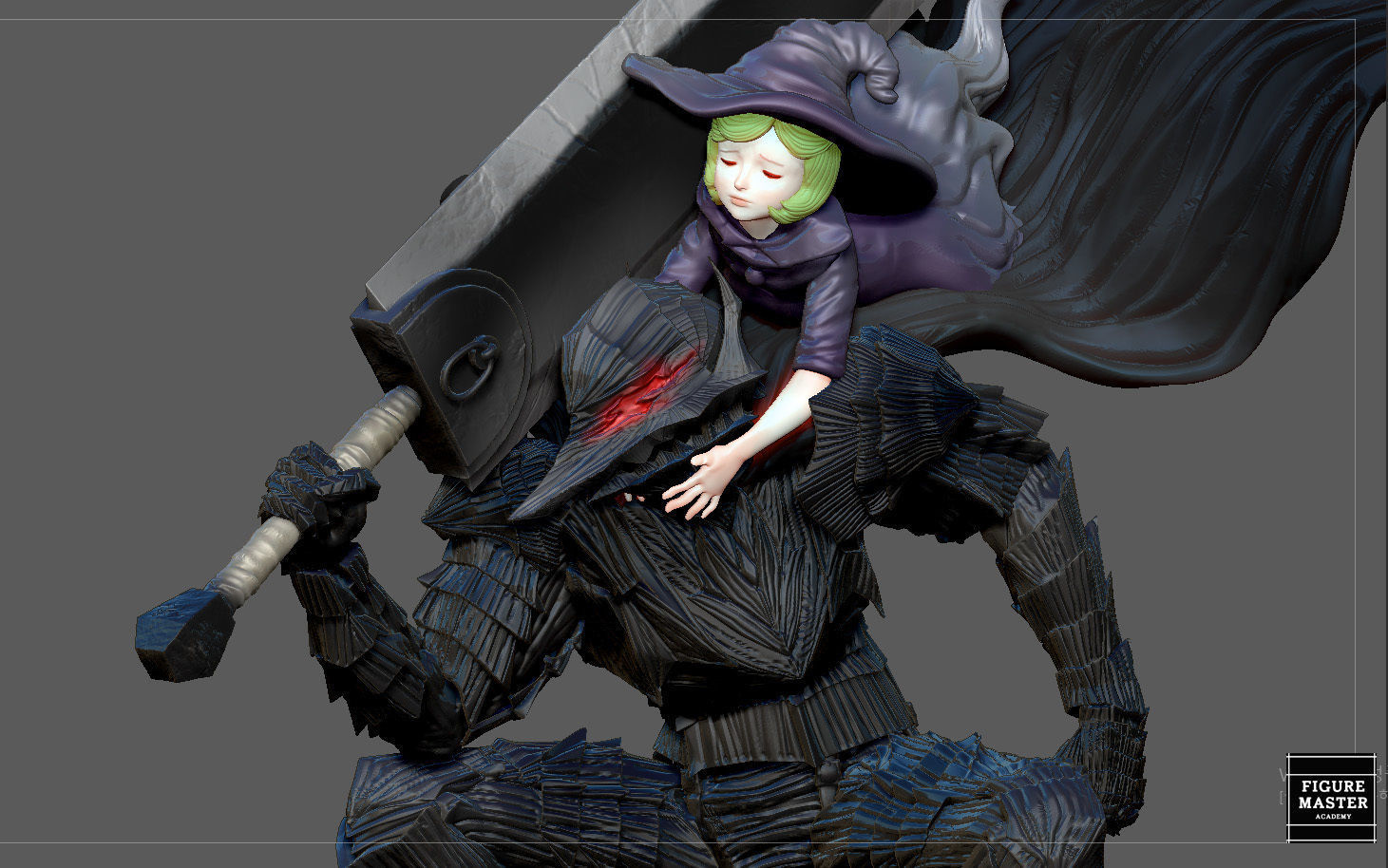 BERSERK GUTS SCIERKE FANTASY ANIME SWORD CHARACTER 3D print model_5