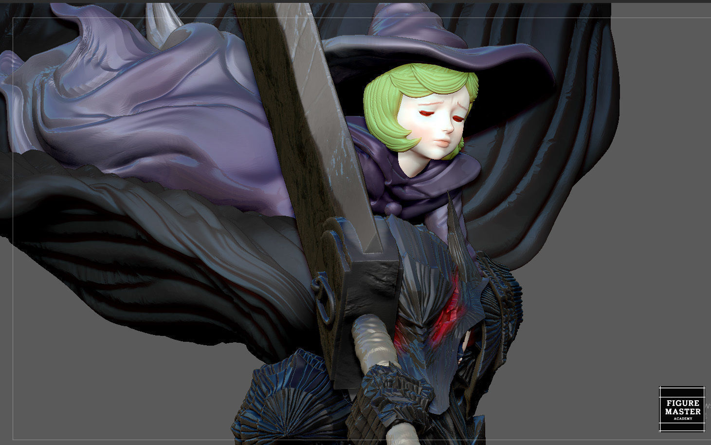 BERSERK GUTS SCIERKE FANTASY ANIME SWORD CHARACTER 3D print model_25