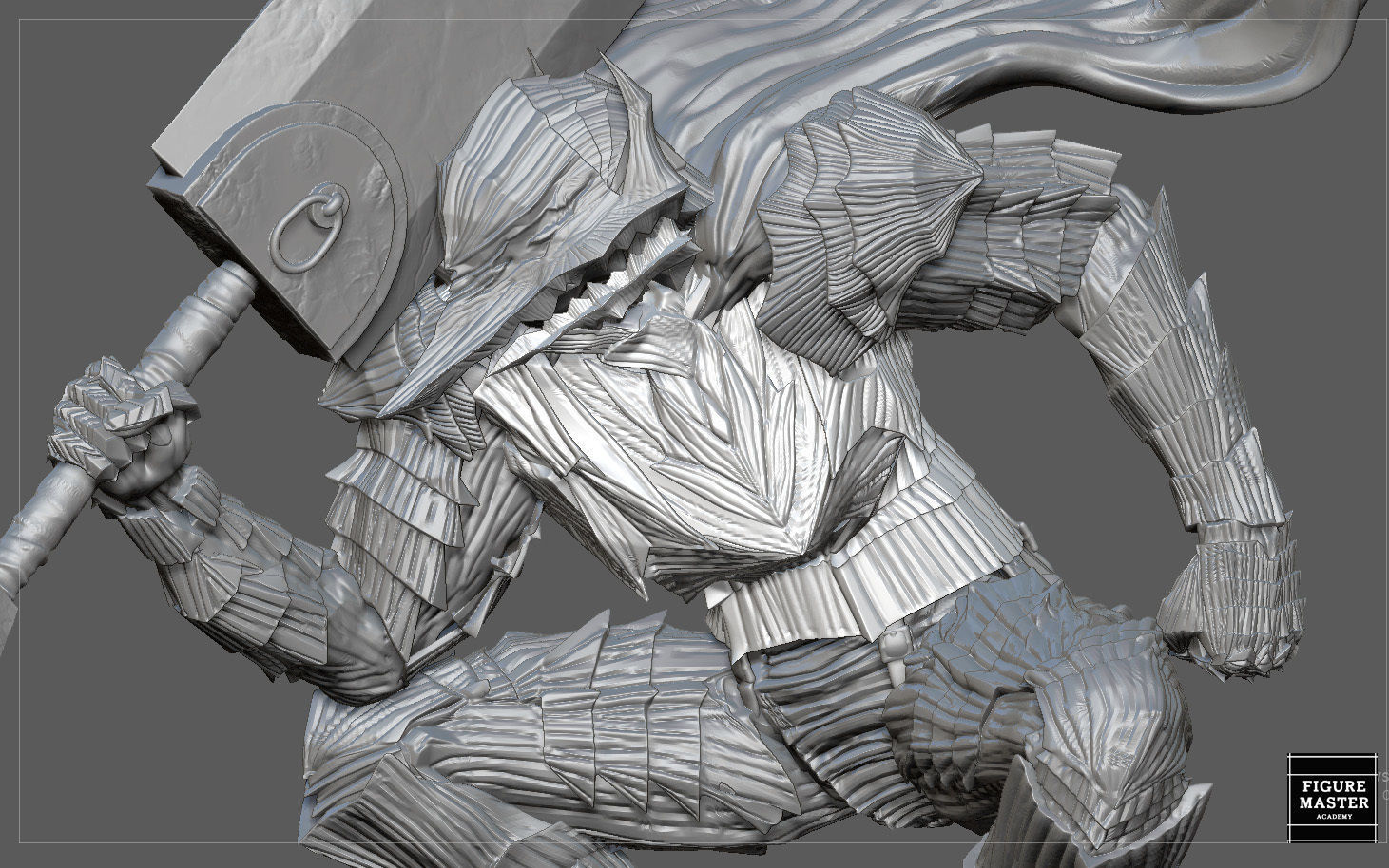 BERSERK GUTS SCIERKE FANTASY ANIME SWORD CHARACTER 3D print model_41