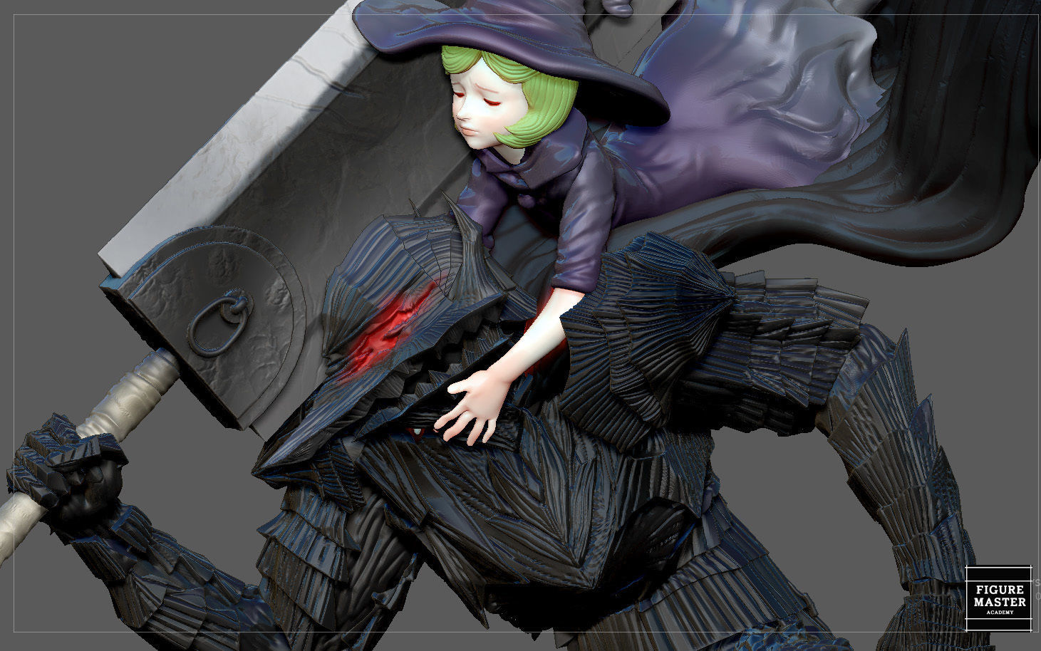 BERSERK GUTS SCIERKE FANTASY ANIME SWORD CHARACTER 3D print model_20