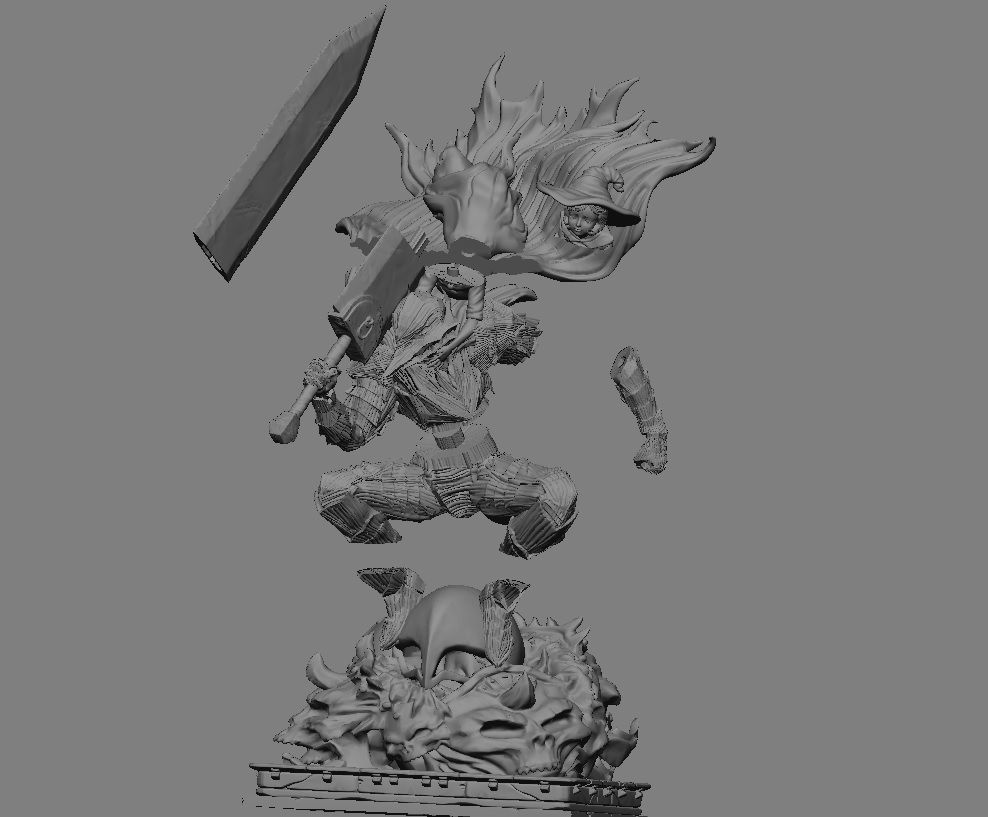 BERSERK GUTS SCIERKE FANTASY ANIME SWORD CHARACTER 3D print model_48