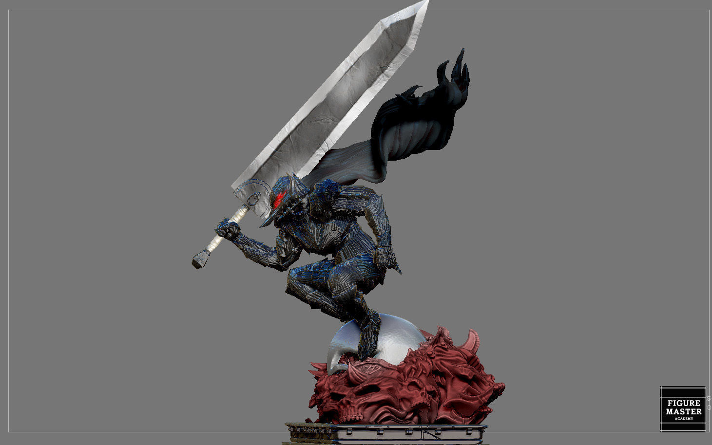 BERSERK GUTS SCIERKE FANTASY ANIME SWORD CHARACTER 3D print model_8