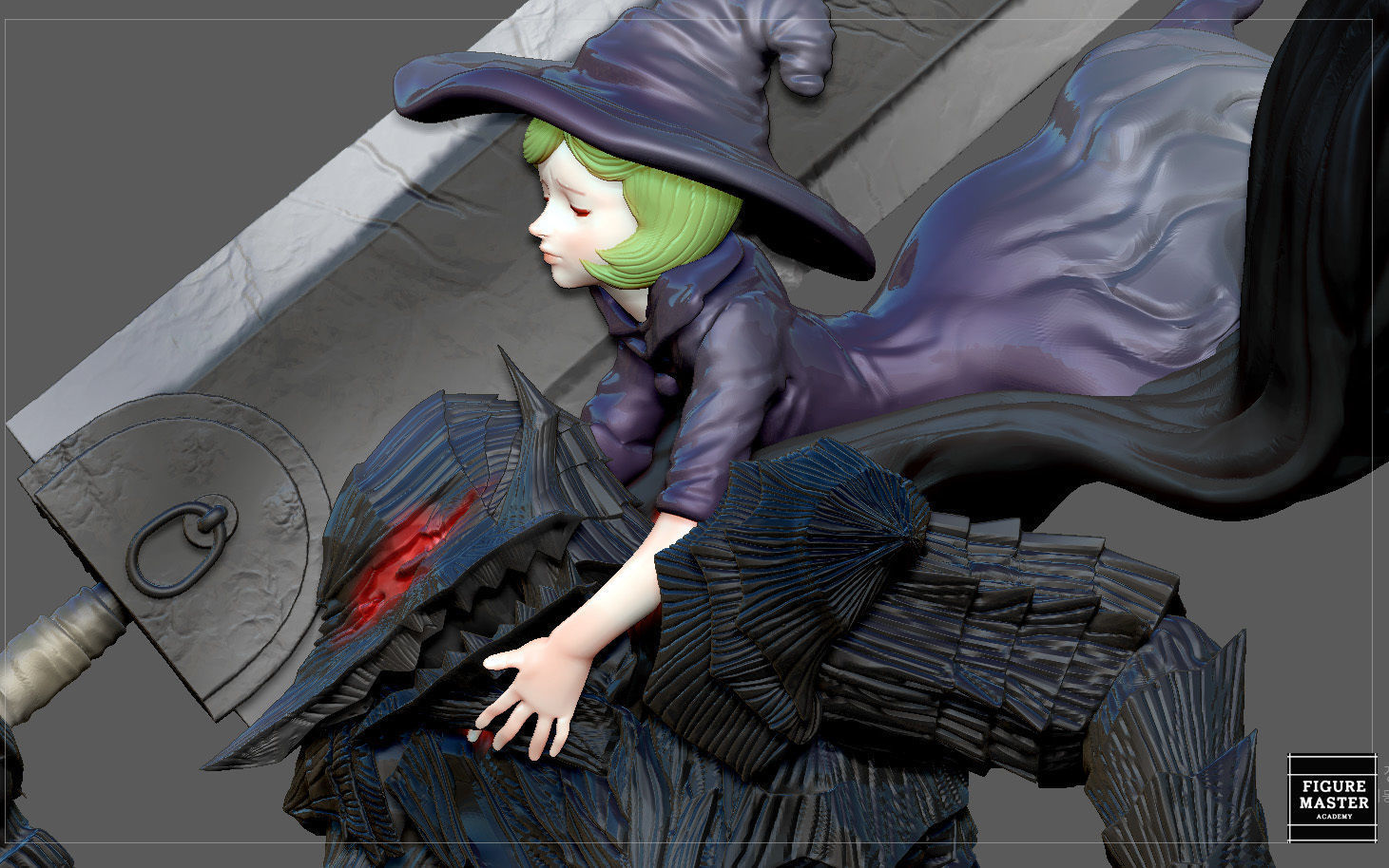 BERSERK GUTS SCIERKE FANTASY ANIME SWORD CHARACTER 3D print model_26