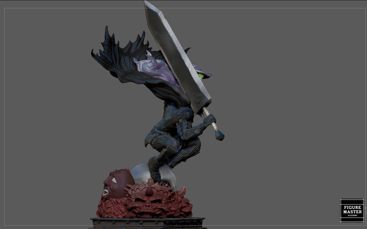 BERSERK GUTS SCIERKE FANTASY ANIME SWORD CHARACTER 3D print model_14