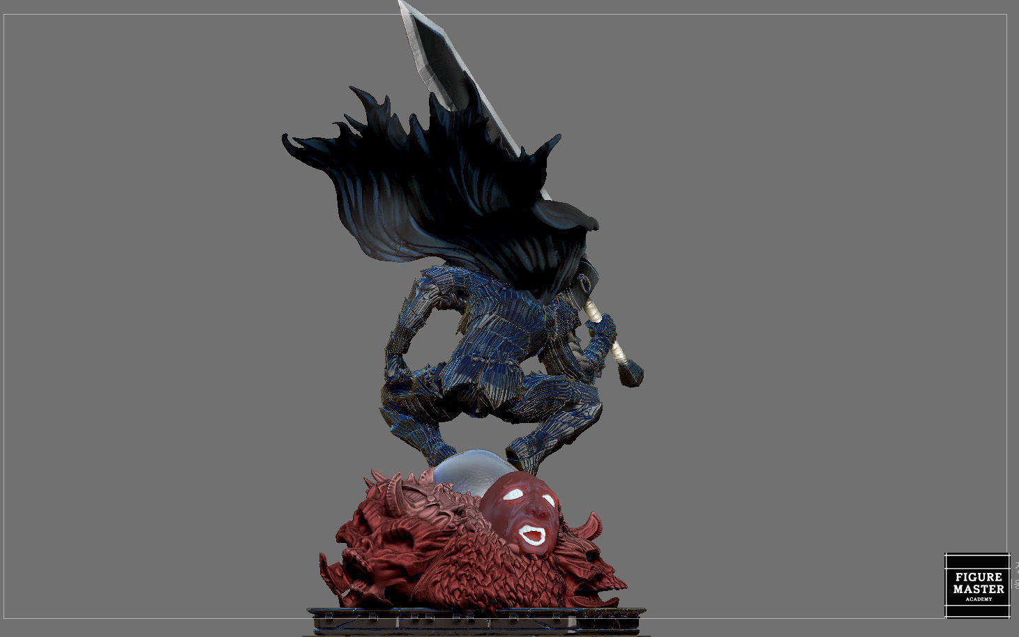BERSERK GUTS SCIERKE FANTASY ANIME SWORD CHARACTER 3D print model_44