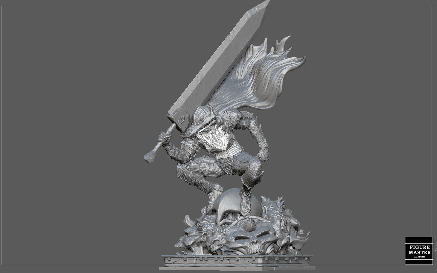 BERSERK GUTS SCIERKE FANTASY ANIME SWORD CHARACTER 3D print model_37