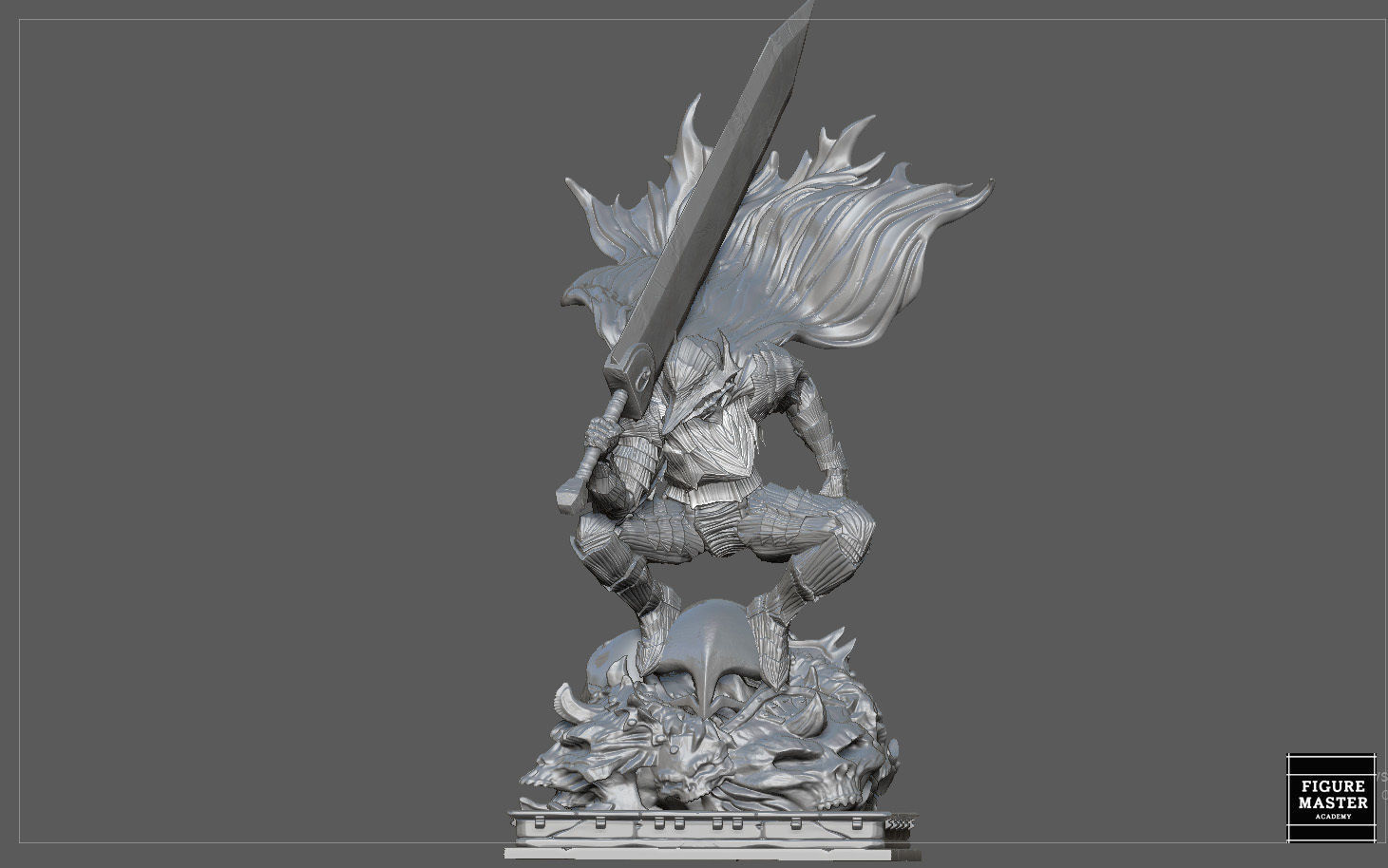 BERSERK GUTS SCIERKE FANTASY ANIME SWORD CHARACTER 3D print model_35