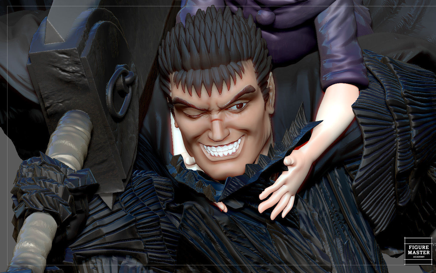 BERSERK GUTS SCIERKE FANTASY ANIME SWORD CHARACTER 3D print model_32