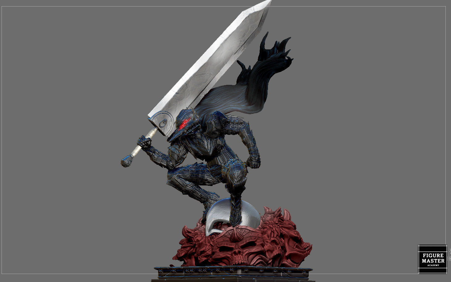 BERSERK GUTS SCIERKE FANTASY ANIME SWORD CHARACTER 3D print model_10