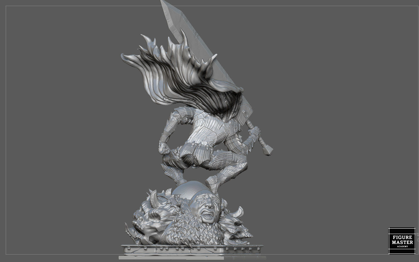 BERSERK GUTS SCIERKE FANTASY ANIME SWORD CHARACTER 3D print model_39