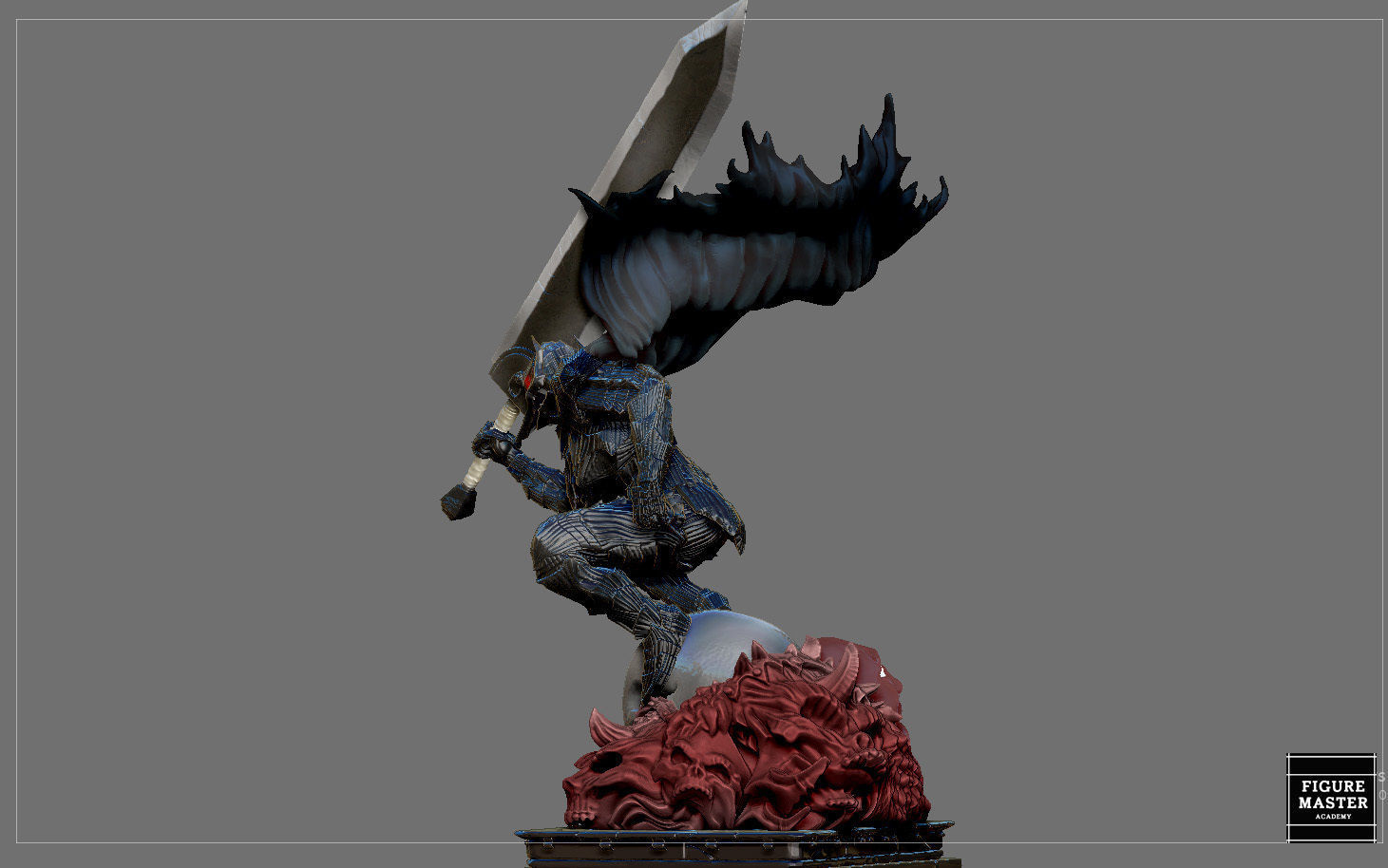 BERSERK GUTS SCIERKE FANTASY ANIME SWORD CHARACTER 3D print model_36
