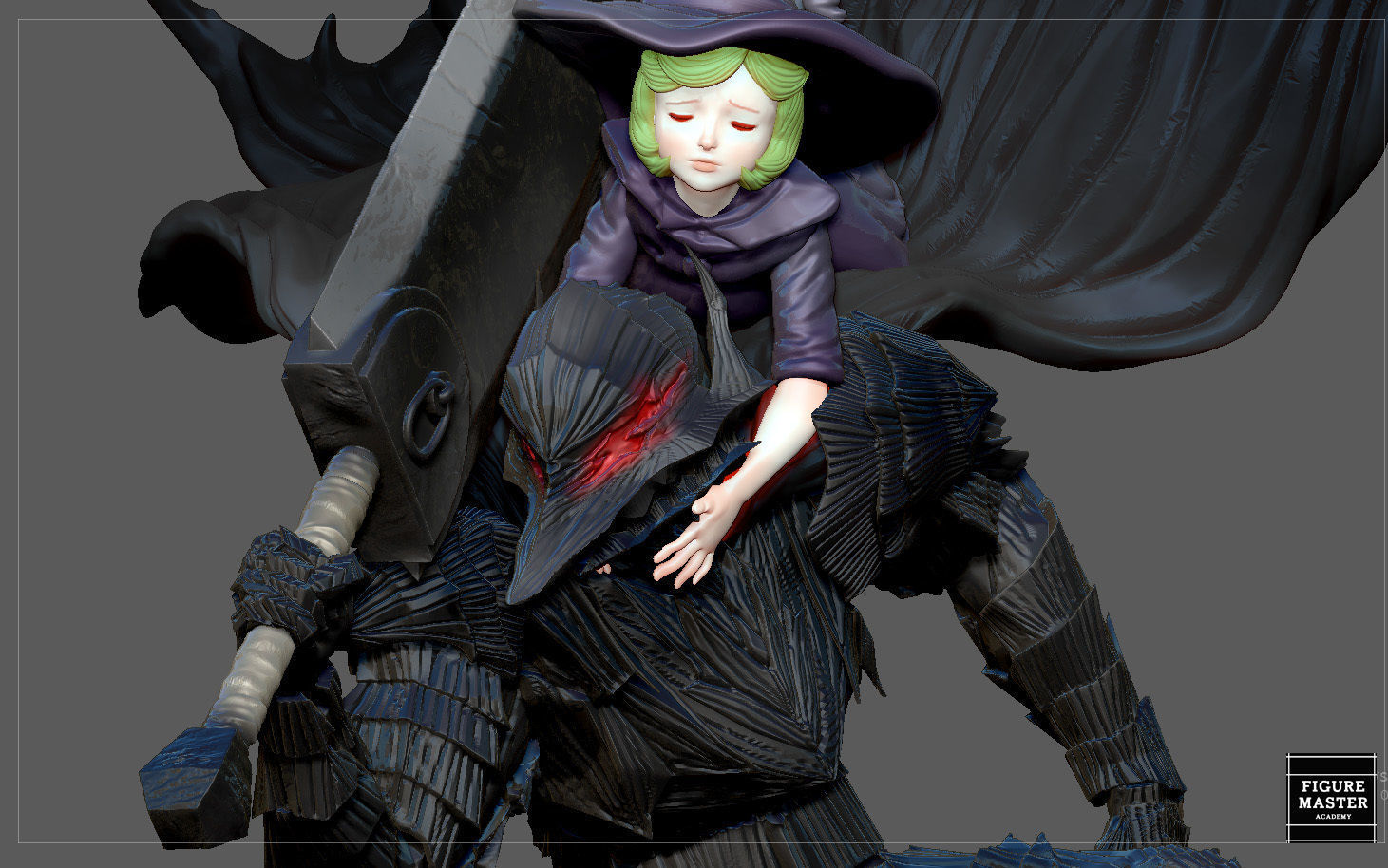 BERSERK GUTS SCIERKE FANTASY ANIME SWORD CHARACTER 3D print model_19