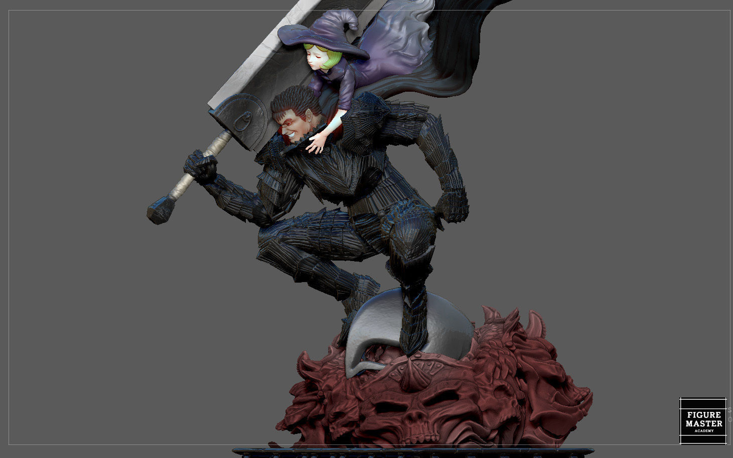 BERSERK GUTS SCIERKE FANTASY ANIME SWORD CHARACTER 3D print model_13
