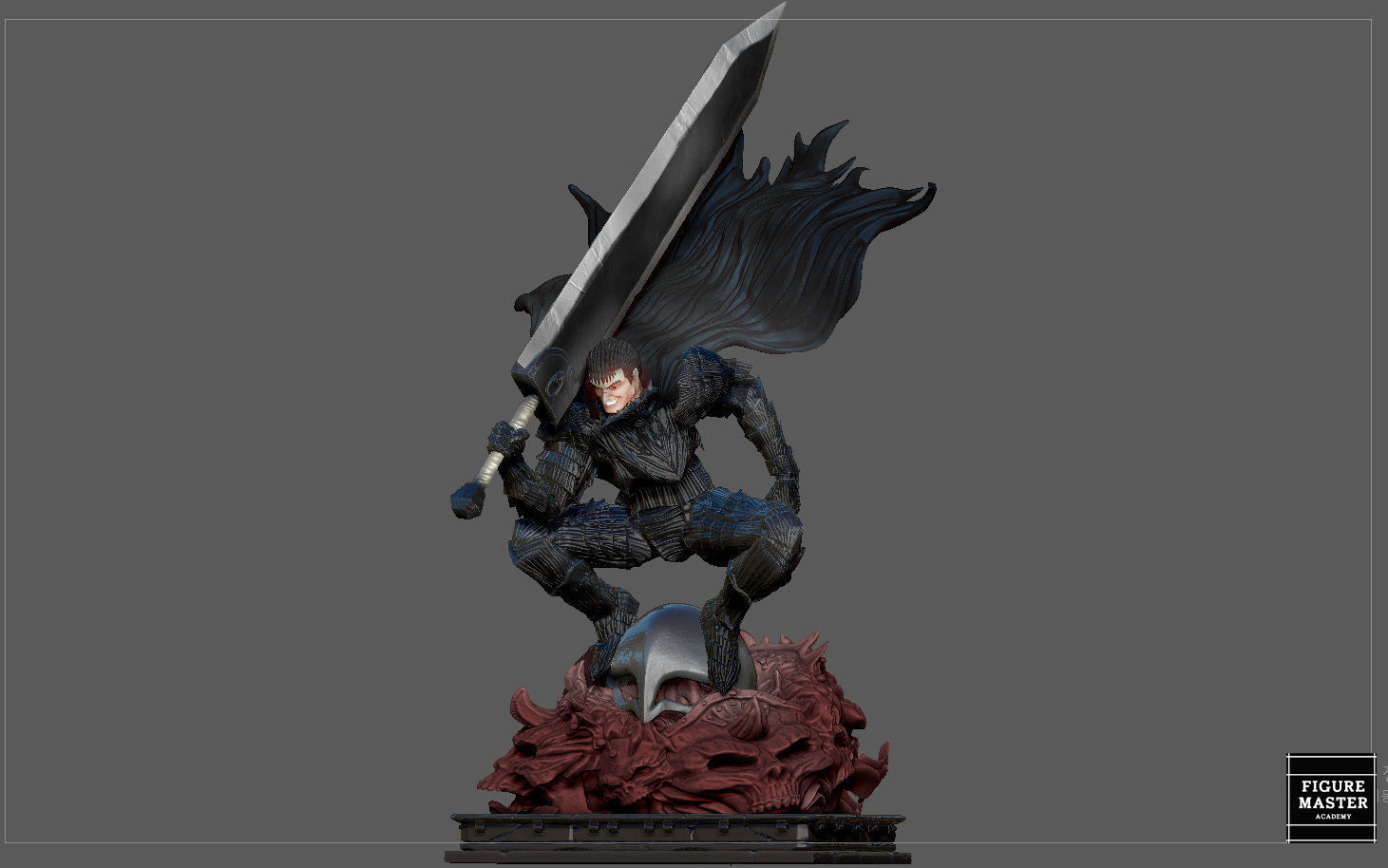 BERSERK GUTS SCIERKE FANTASY ANIME SWORD CHARACTER 3D print model_15