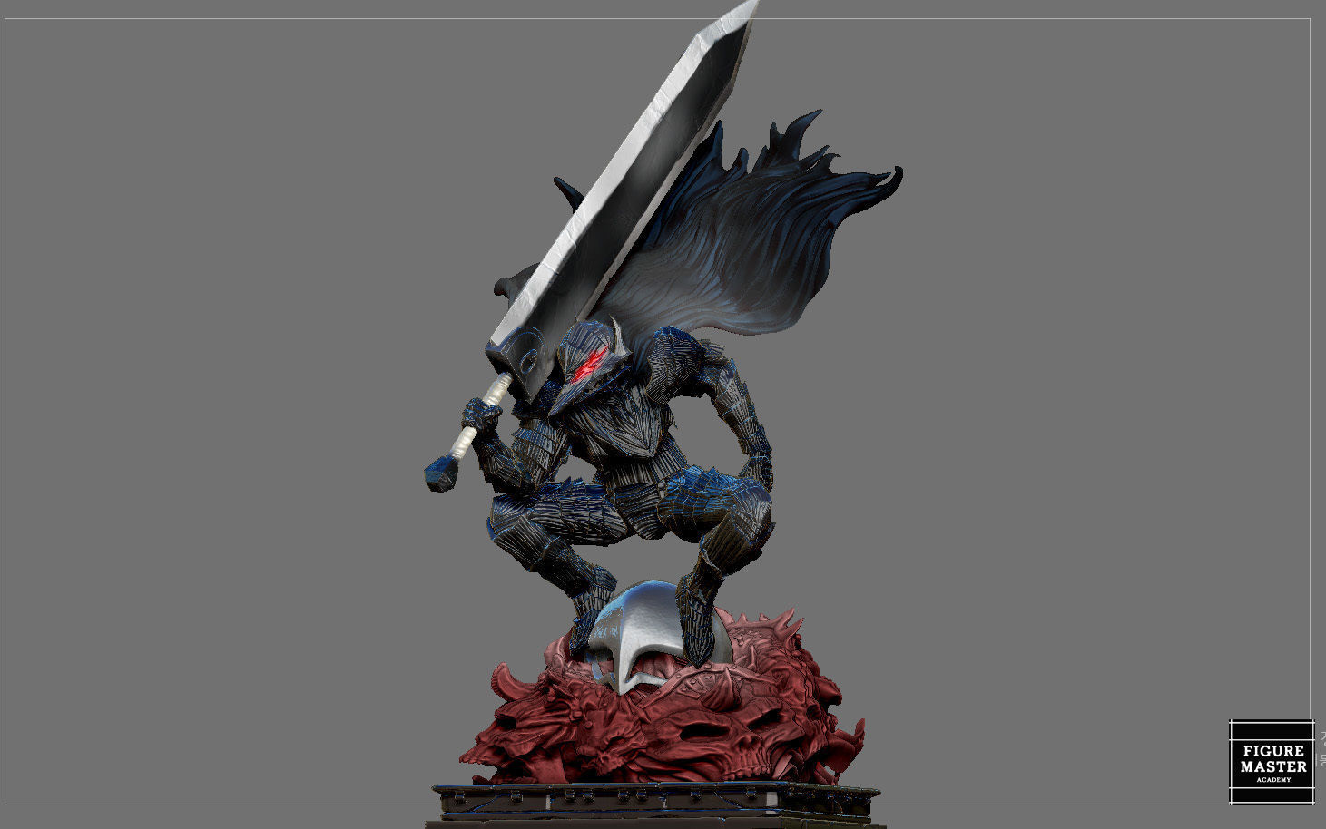 BERSERK GUTS SCIERKE FANTASY ANIME SWORD CHARACTER 3D print model_6