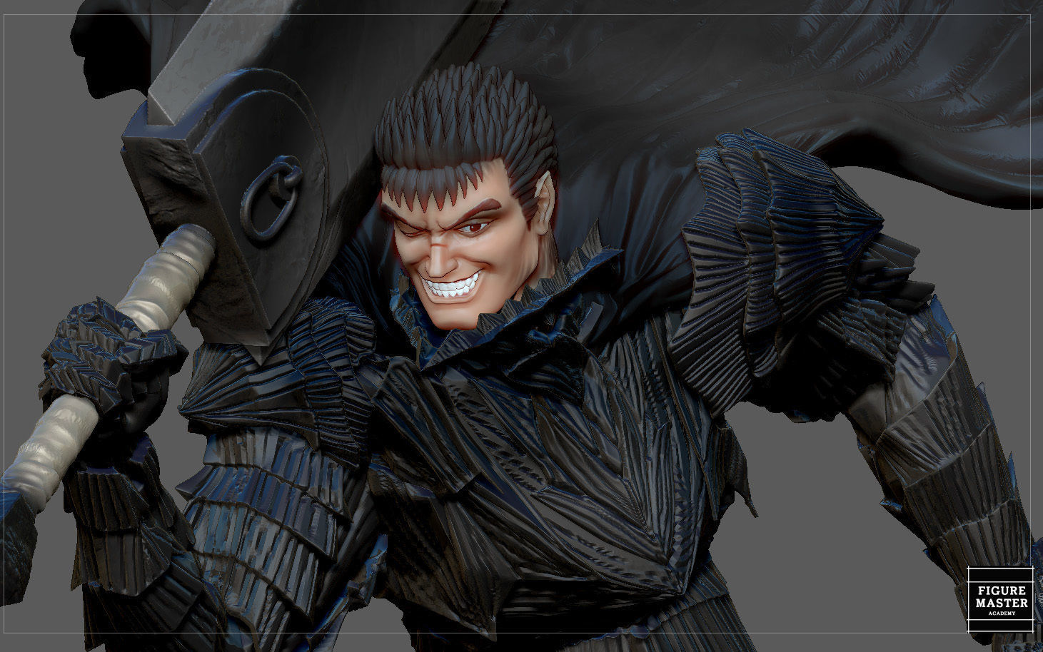 BERSERK GUTS SCIERKE FANTASY ANIME SWORD CHARACTER 3D print model_33