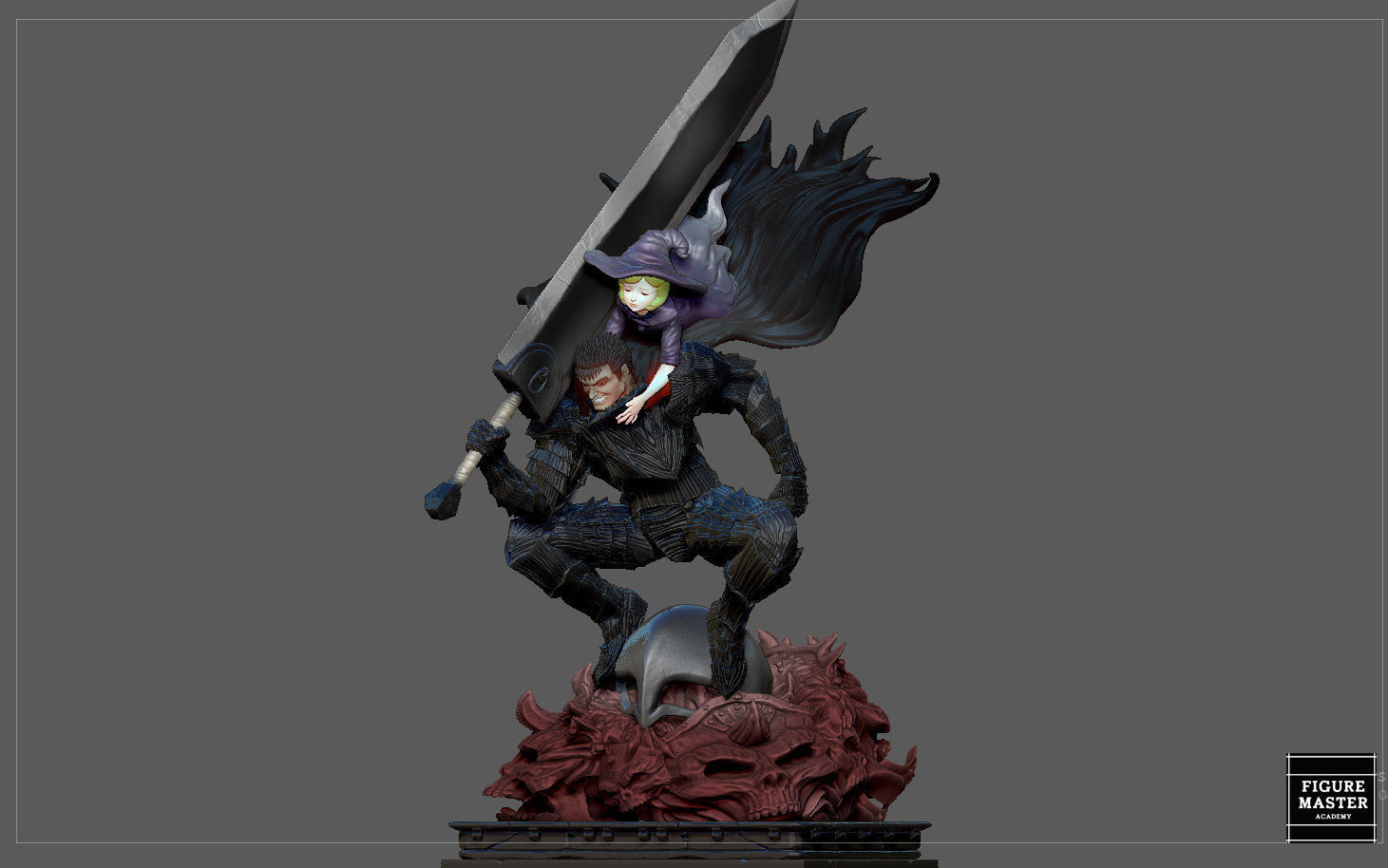 BERSERK GUTS SCIERKE FANTASY ANIME SWORD CHARACTER 3D print model_47