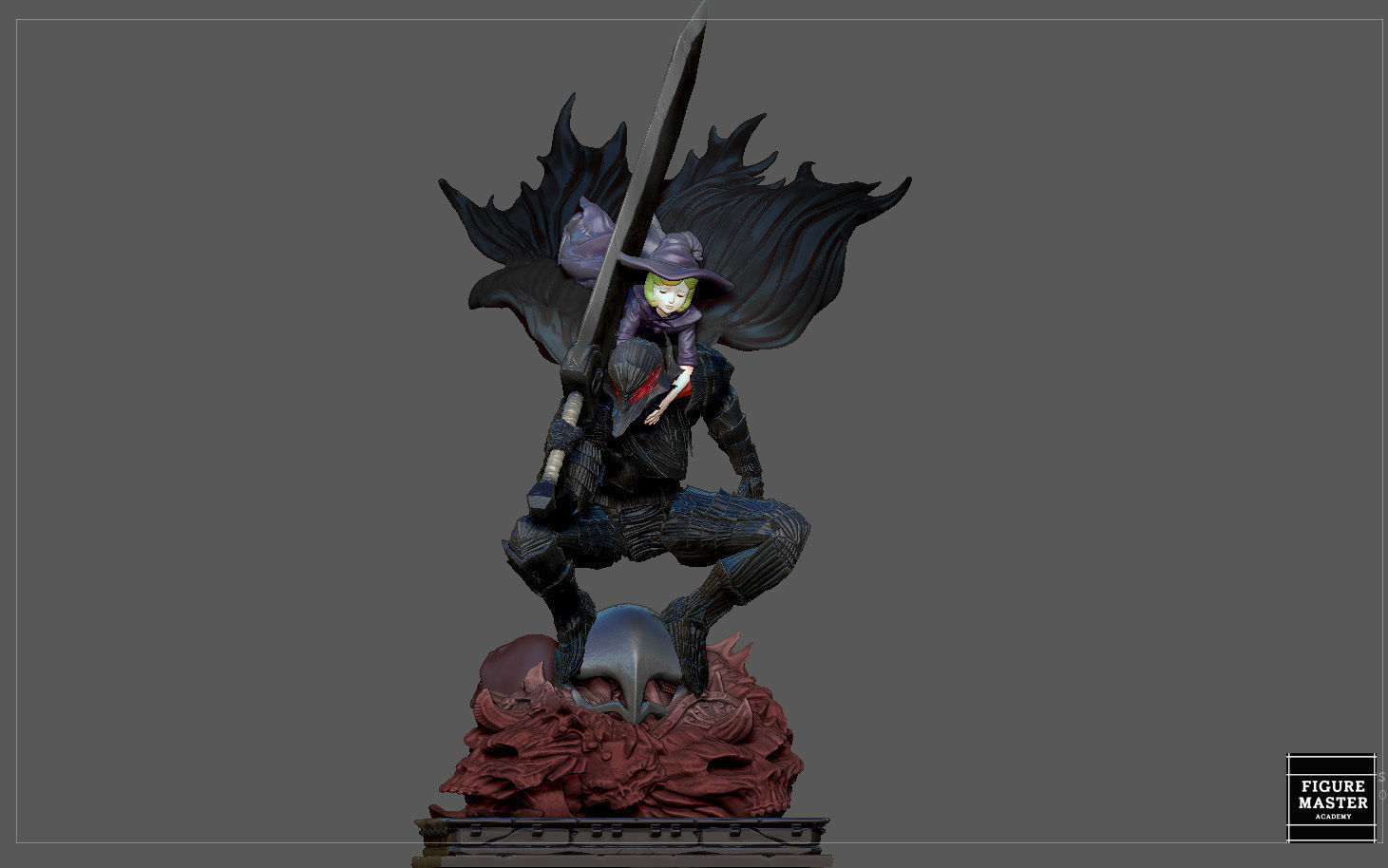 BERSERK GUTS SCIERKE FANTASY ANIME SWORD CHARACTER 3D print model_11